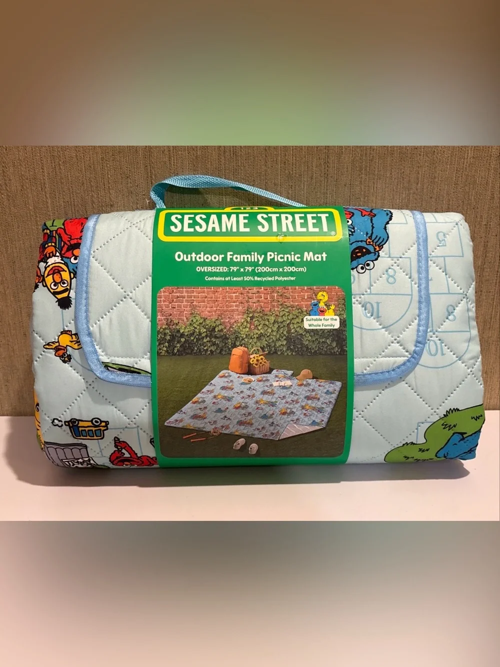 Sesame Street Outdoor Family Picnic Mat Blanket Folding Large NEW
